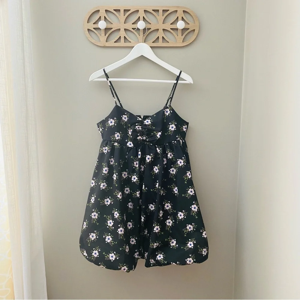 Free People Bubble Mini Dress Black Sz Medium
